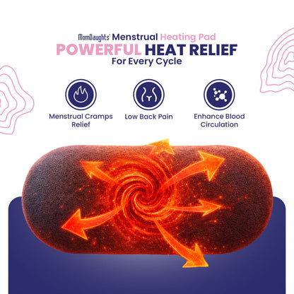 MomDaughts Menstrual Period Heating Pad for Cramps Massage