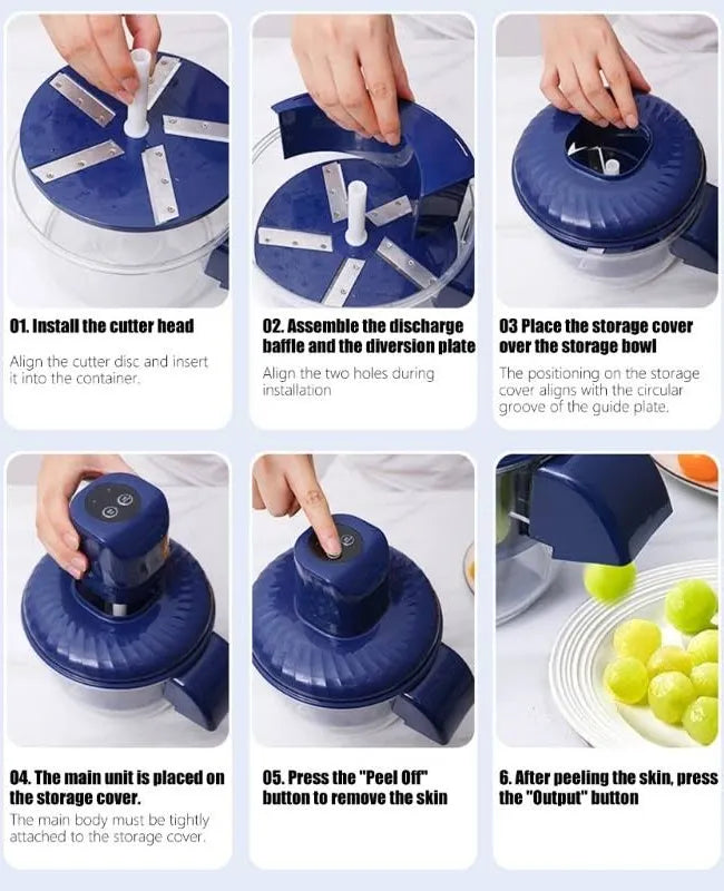 Automatic Grape Peeling Machine Electric Garlic Peeler Rechargeable