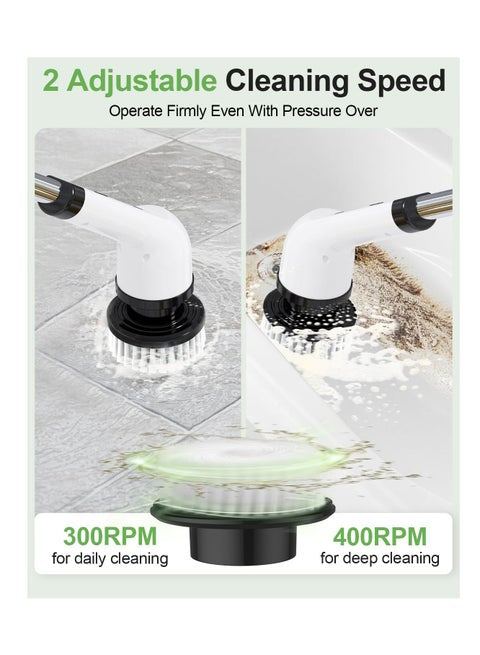 Electric Cleaning Brush with 9 Replaceable Heads | Electric Spin Scrubber & Electric Brush Cleaner for Kitchen, Bathroom, Living Room & Bedroom