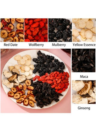 Ginseng Five Treasures Tea Kidney Tea, Traditional Chinese Herbal Tea, Natural Organic Kidney Cleanse Detox Tea for Women & Men, 7 Precious Ingredients Formula(1 Pack/25 Bags)