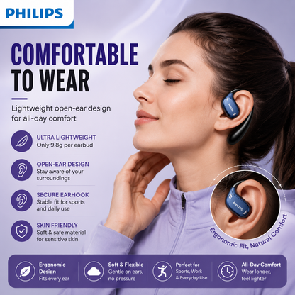 🎧 Philips Open-Ear Wireless Earbuds WATER PROOF