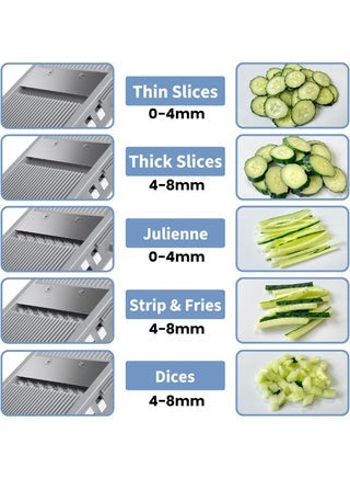Upgrade Safe Mandoline Slicer Plus,Adjustable Potato Slicer,Vegetable Chopper Food Slicer, Fry Cutter,Veggie Salad Dicer Kitchen Chopping Artifact Gifts,Kitchen Slicer, Vegetable Chopper,Vegetable Slicer And Chopper