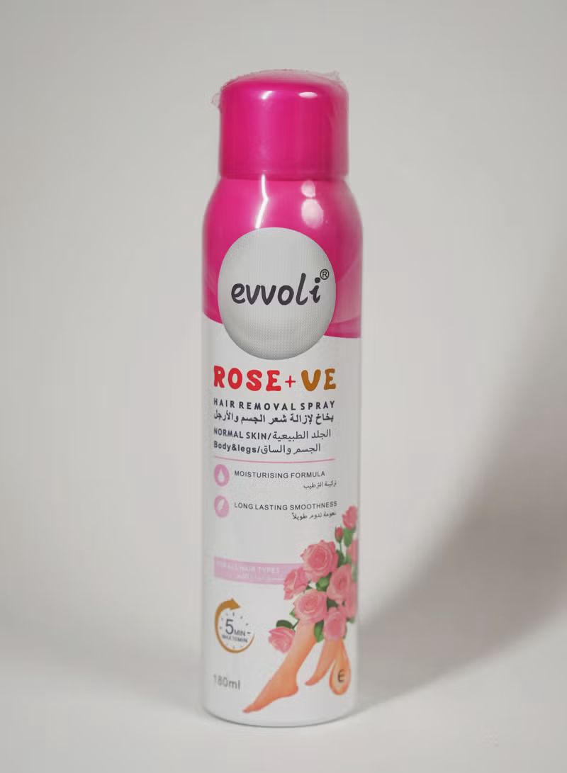 Hair Removal Spray Women and Men, No Irritation Mild Hair Remover for Underarm, Arm, Back, Chest, and Legs, Suitable For All Skin Types Rose & VE